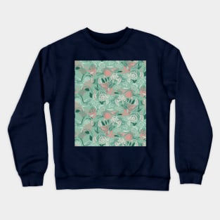 Matisse Pink and Teal Flowers Crewneck Sweatshirt